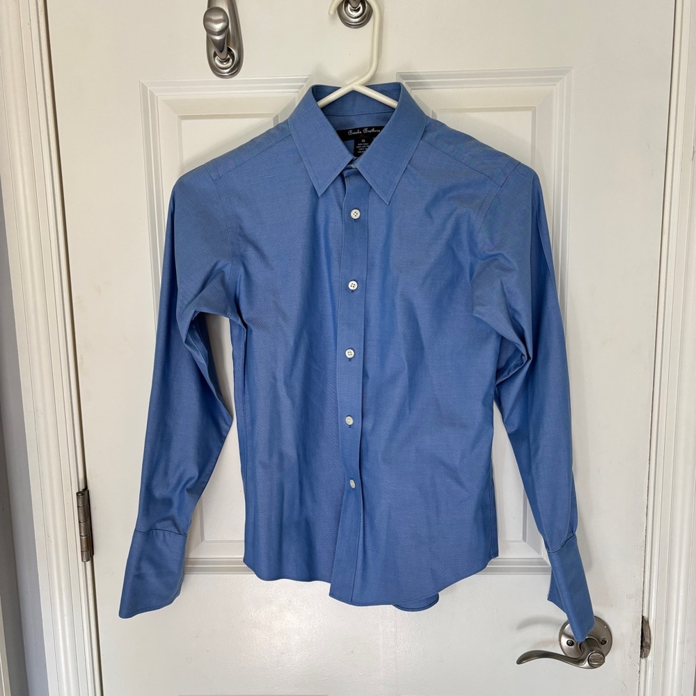 Brooks Brothers French cuff boys button down shirt, youth size 10, like new